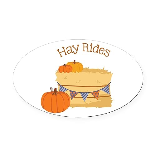 CafePress Hay Rides Euro Oval Car Bumper Magnet