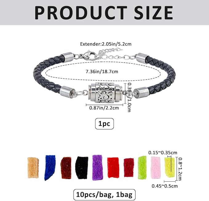Pulsera Aromaterapia Ajustable Acero Inoxidable SUPERFINDINGS miniatura 3