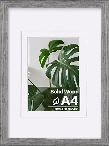 Egofine Portarretratos de 4 x 6 de madera maciza con plexiglás, para fotos de 3.5 x 5 pulgadas con paspartú o 4 x 6 sin paspartú para montaje en Egofine Portarretratos de 4 x 6 de madera maciza con plexiglás, para fotos de 3.5 x 5 pulgadas con paspartú o 4 x 6 sin paspartú para montaje en