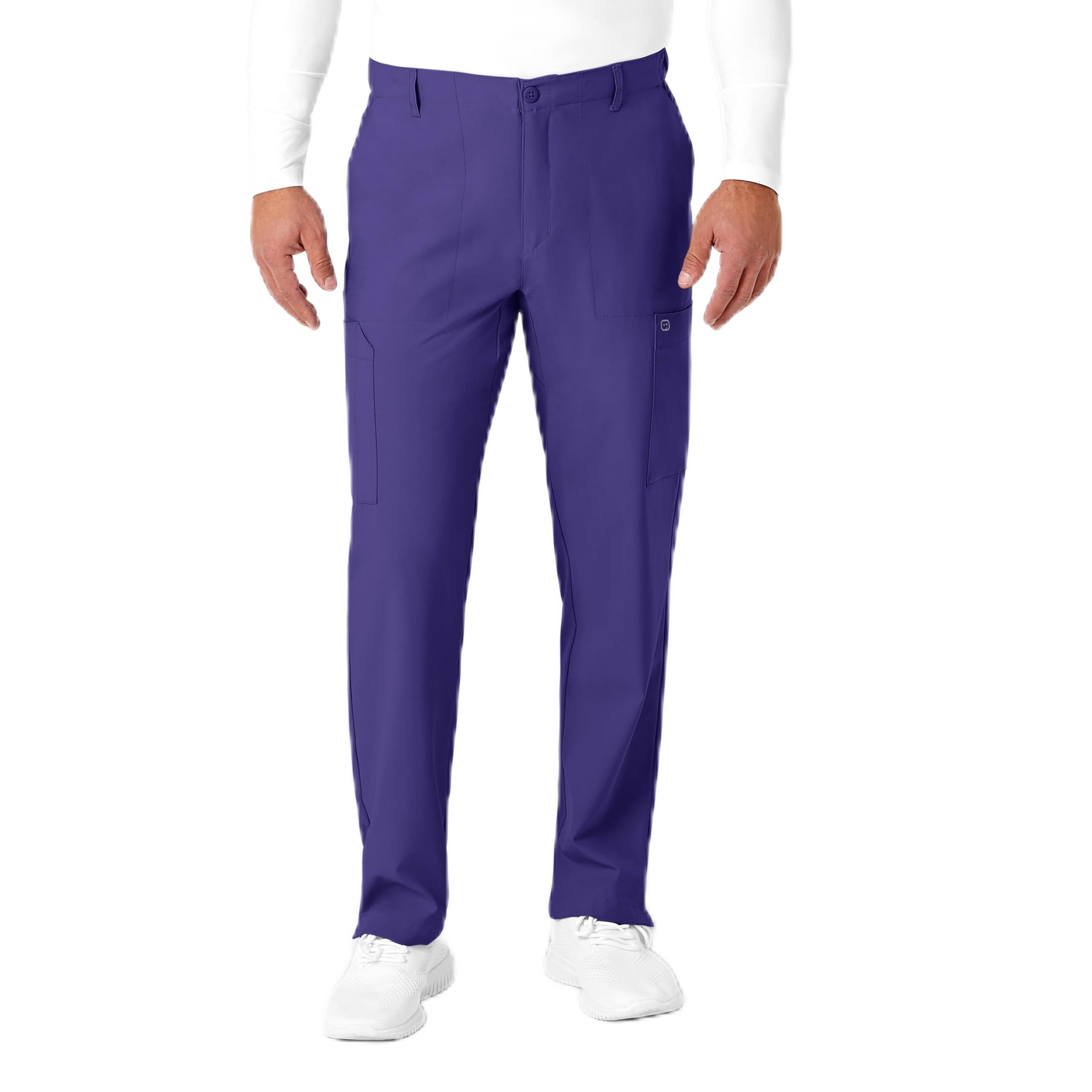 Men's Flat Front Cargo Scrub Pant, Grape, 3XL TAL