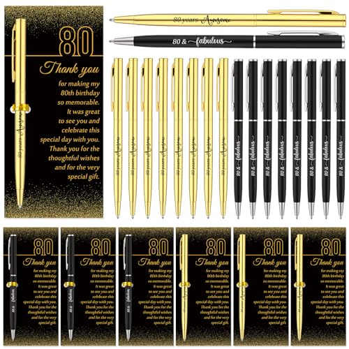 Cadeaux de fête d'anniversaire 80 ans pour table de réception avec stylo chic