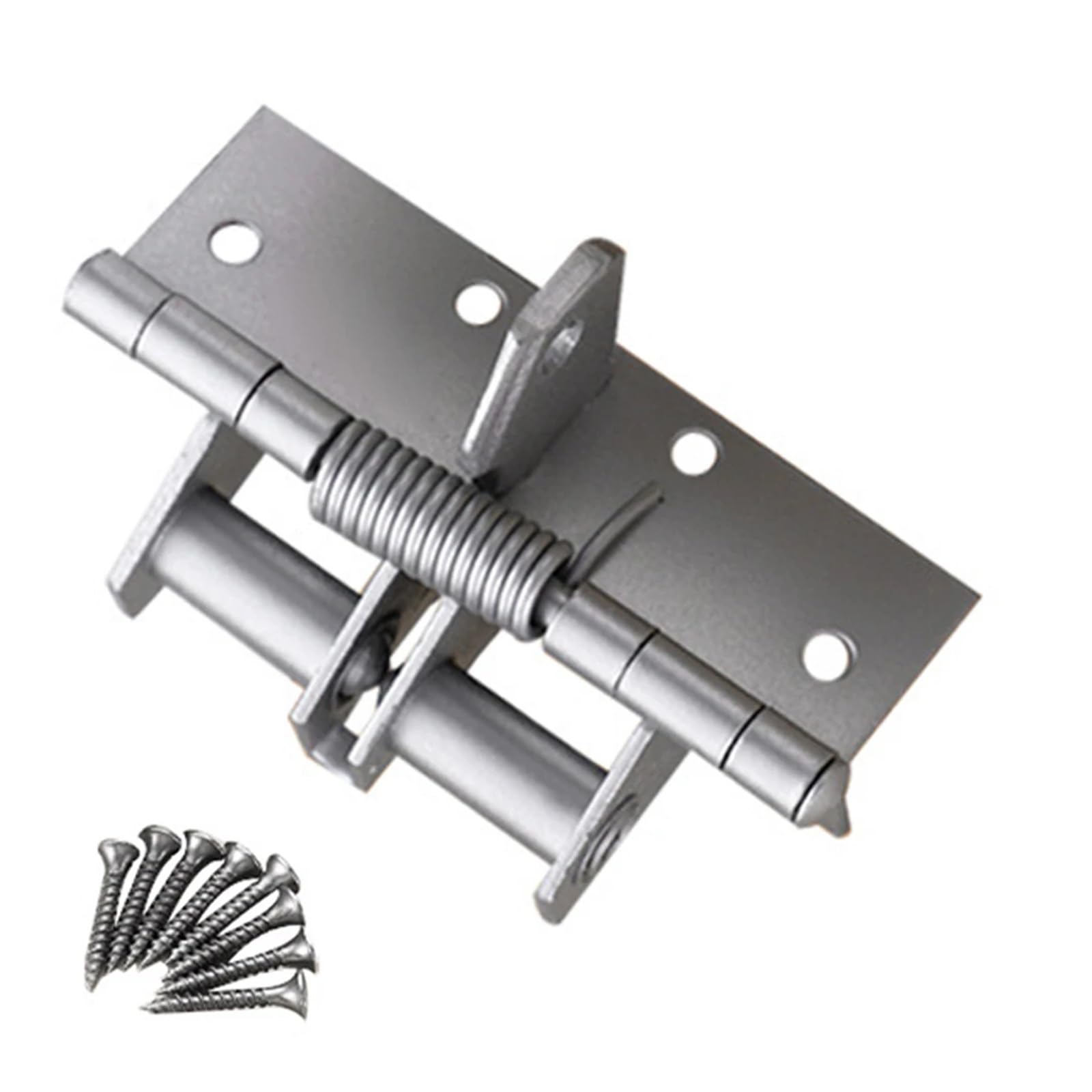 Axylqjvznc Silvery 4-Inch Self-Closing Spring Door Hinge With 90-Degree Hold, Rust-Resistant For Interior Doors