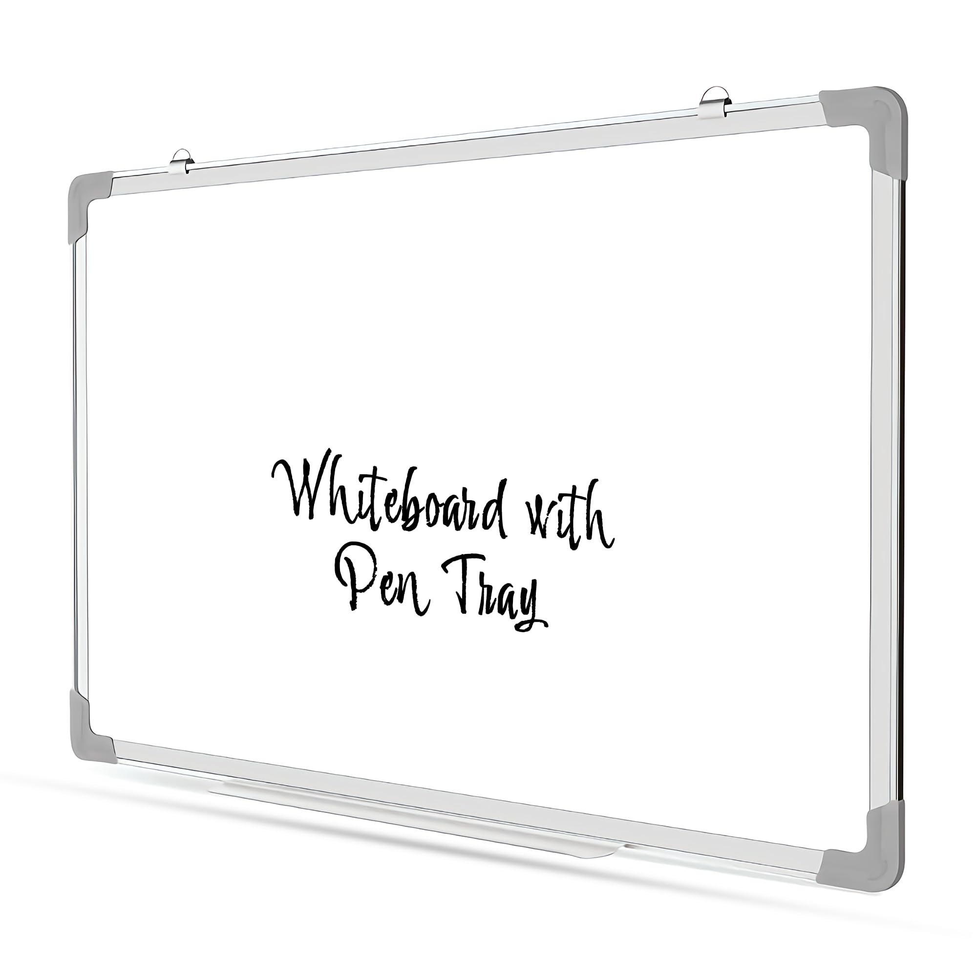 AIBULO 120x80cm Magnetic Whiteboard with Pen Tray | Large Dry Wipe White Board with Aluminium Frame | Wall-Mountable Magnetic Notice Board for Office, Home, School & Classroom Use