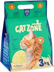 CAT ZONE Areia Higiênica 100% natural para gatos 3 kg