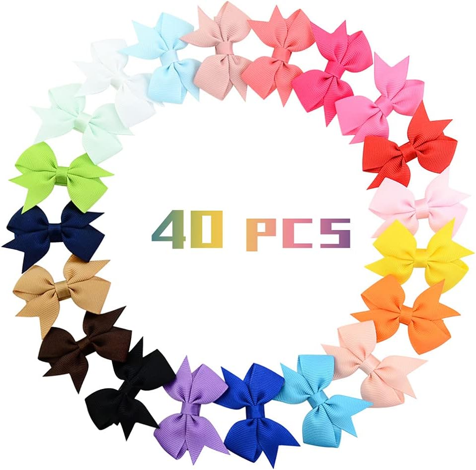 Asdsh ヘアクリップ こども 可愛いヘアピン 前髪ベビー 幼稚園用ヘアアクセサリー 40点セット オシャレ 誕生日プレゼント カラフル ヘアクリップ前髪 ヘアアクセサリーキッズ ヘアクリップリボン 公式