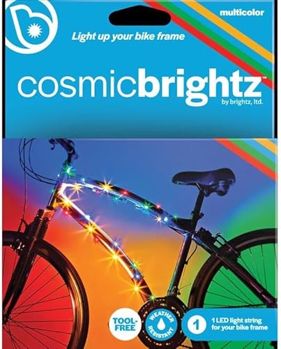 Vista 9 de Brightz CosmicBrightz - Cuerda de luz LED para marco de bicicleta, cuerda de 6.5 pies, funciona con pilas con interruptor de encendido/apagado