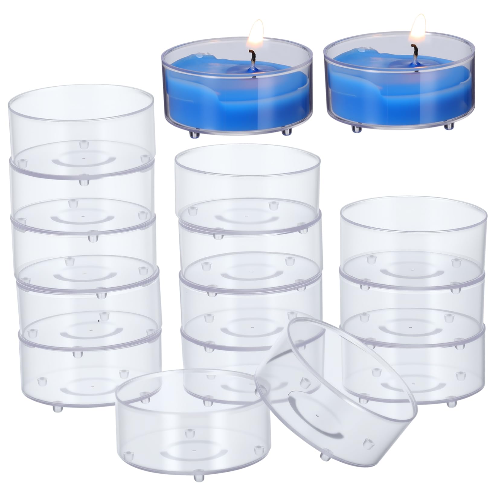 Vasos portavelas de plastico transparente KOMBIUDA base estable resistente al calor 15ml 1