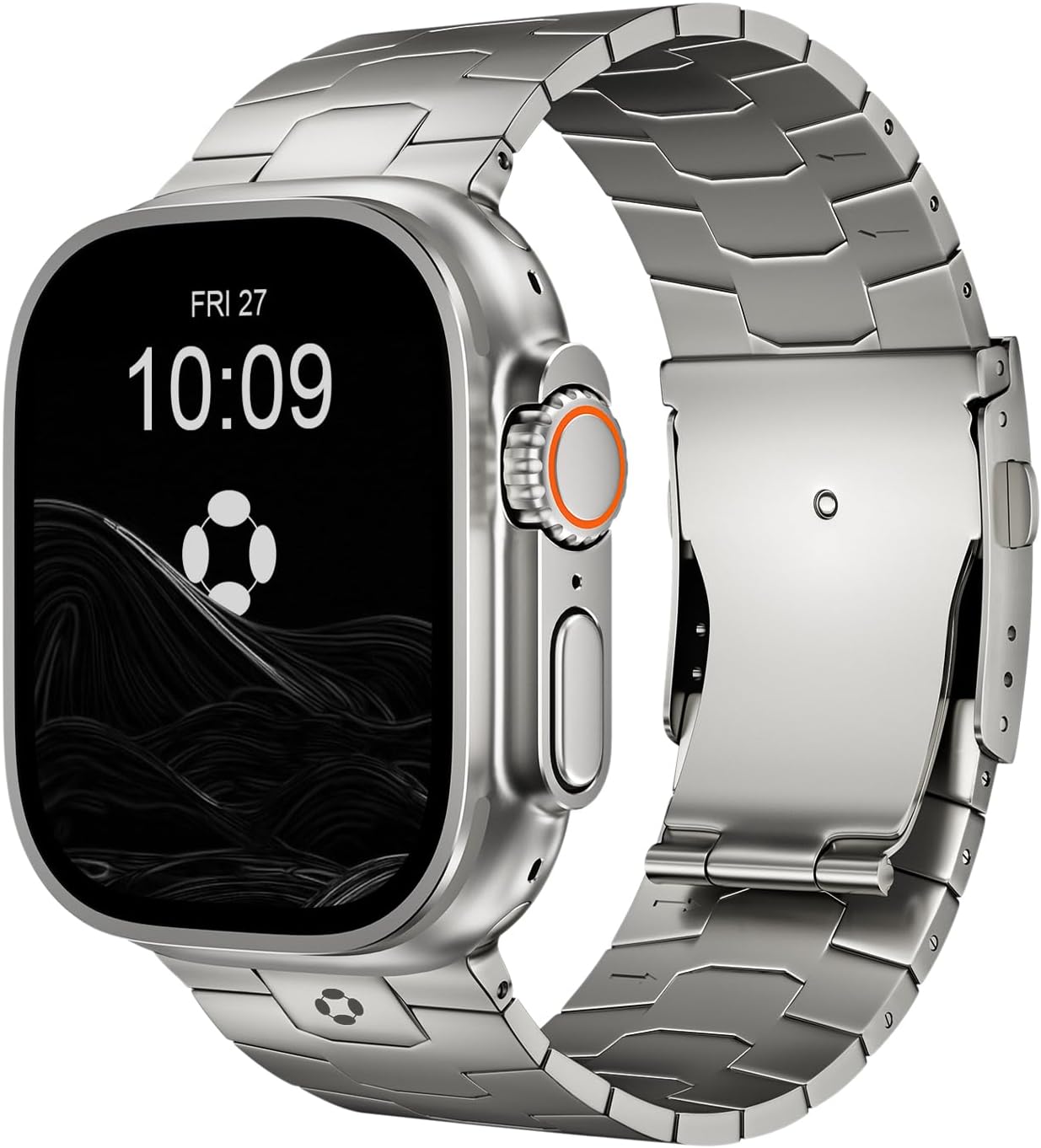 AGIS01 Titanium Band Compatible with Apple Watch Ultra 3/2/1 49mm, Series 11/10 46mm - Military-Grade DLC Coating, Scratch Resistant & Durable Adjustable Strap for Men