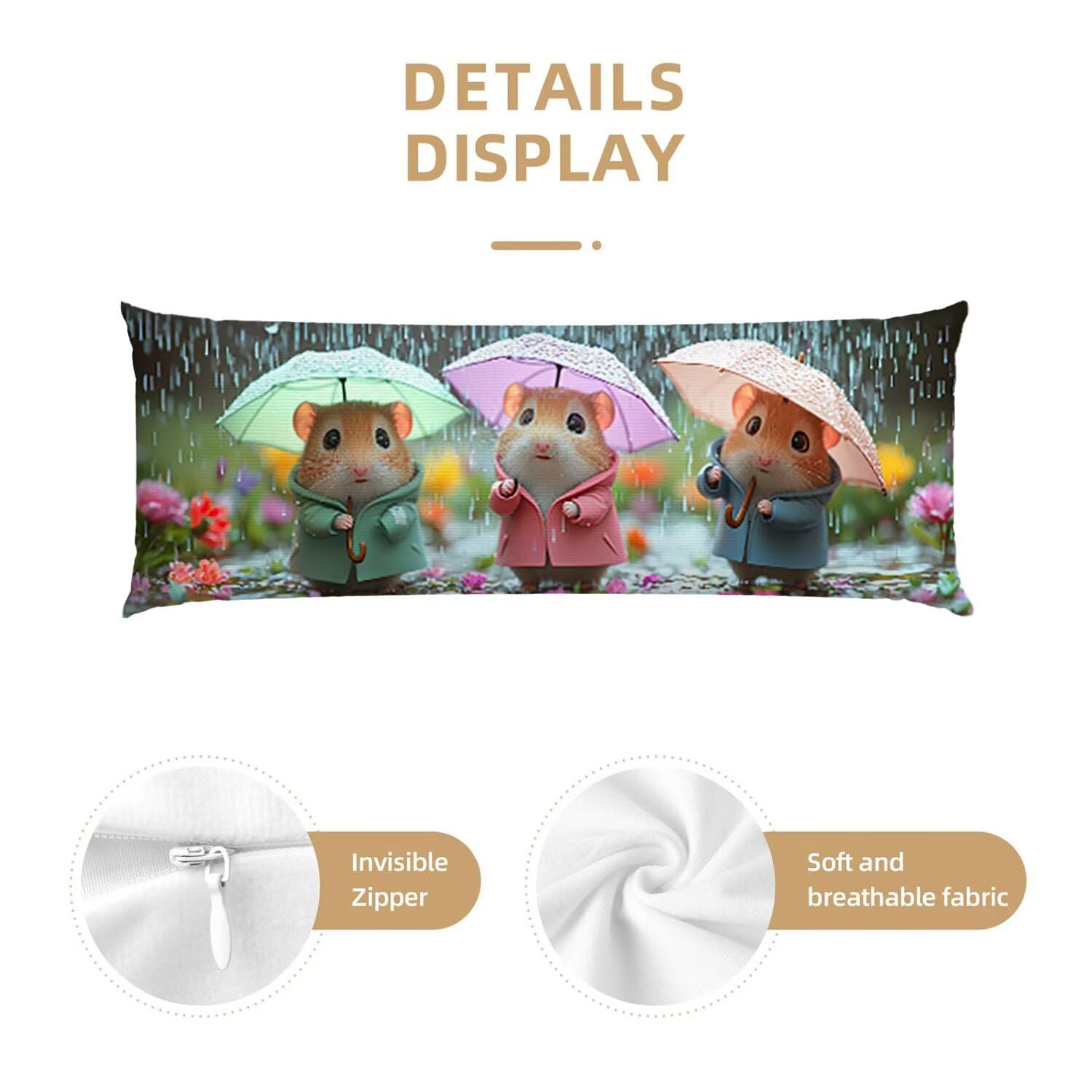Oreiller de Corps pour Adultes 1 Paquet 120 x 50cm Velours Oreiller Coussin de Grossesse Dormir Oreiller Dormeur Latéral Long Coussin Long sur Le côté, D'intérieur Traversin (Souris Mignonnes) v-379