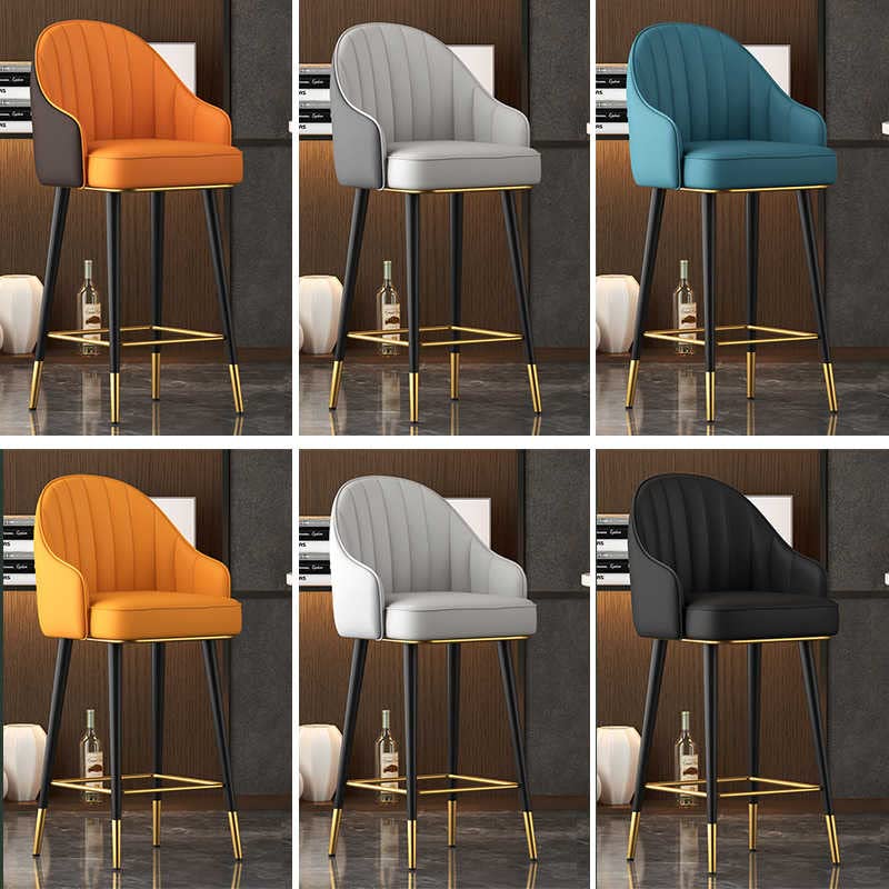 Tabouret de bar pivotant lot de 2 chaises de cuisine en PU - 3