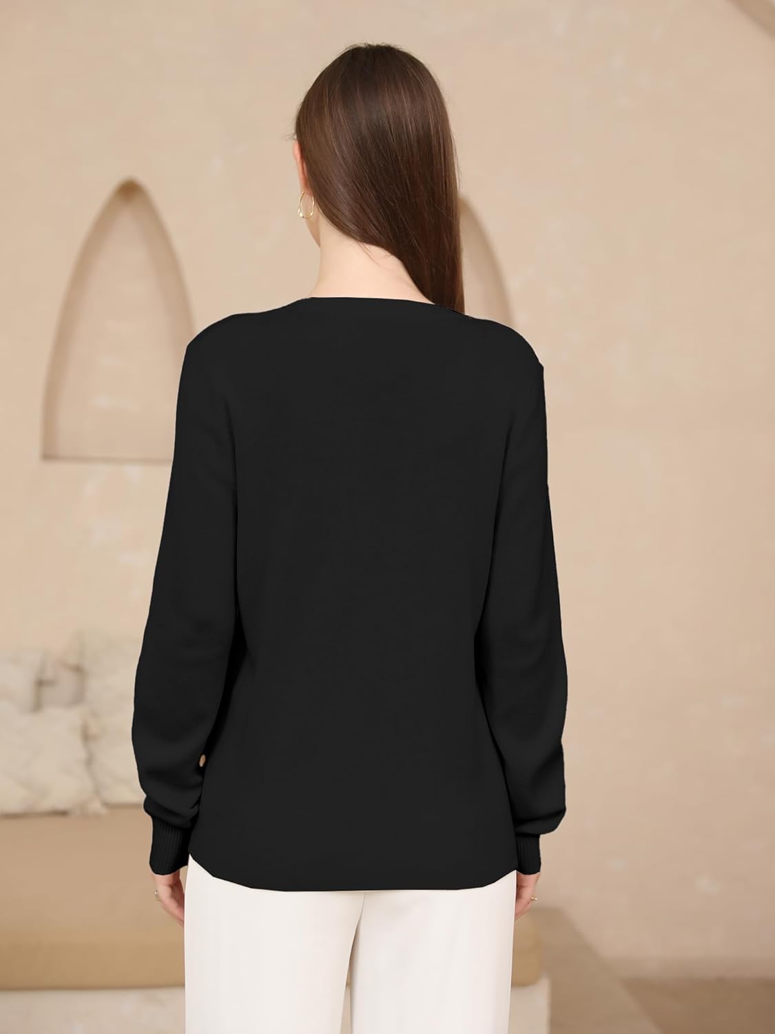 DAIMIDY Women's Wool Blend Classic Crewneck Sweater Tops - Image 4