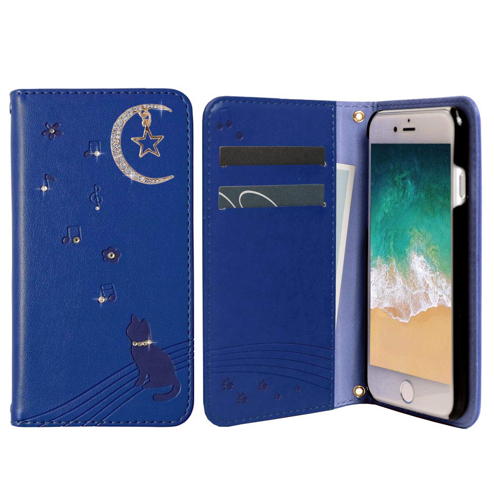 Amazon | arrows NX9 F-52A ケース 手帳型 かわいい 猫 音符 月