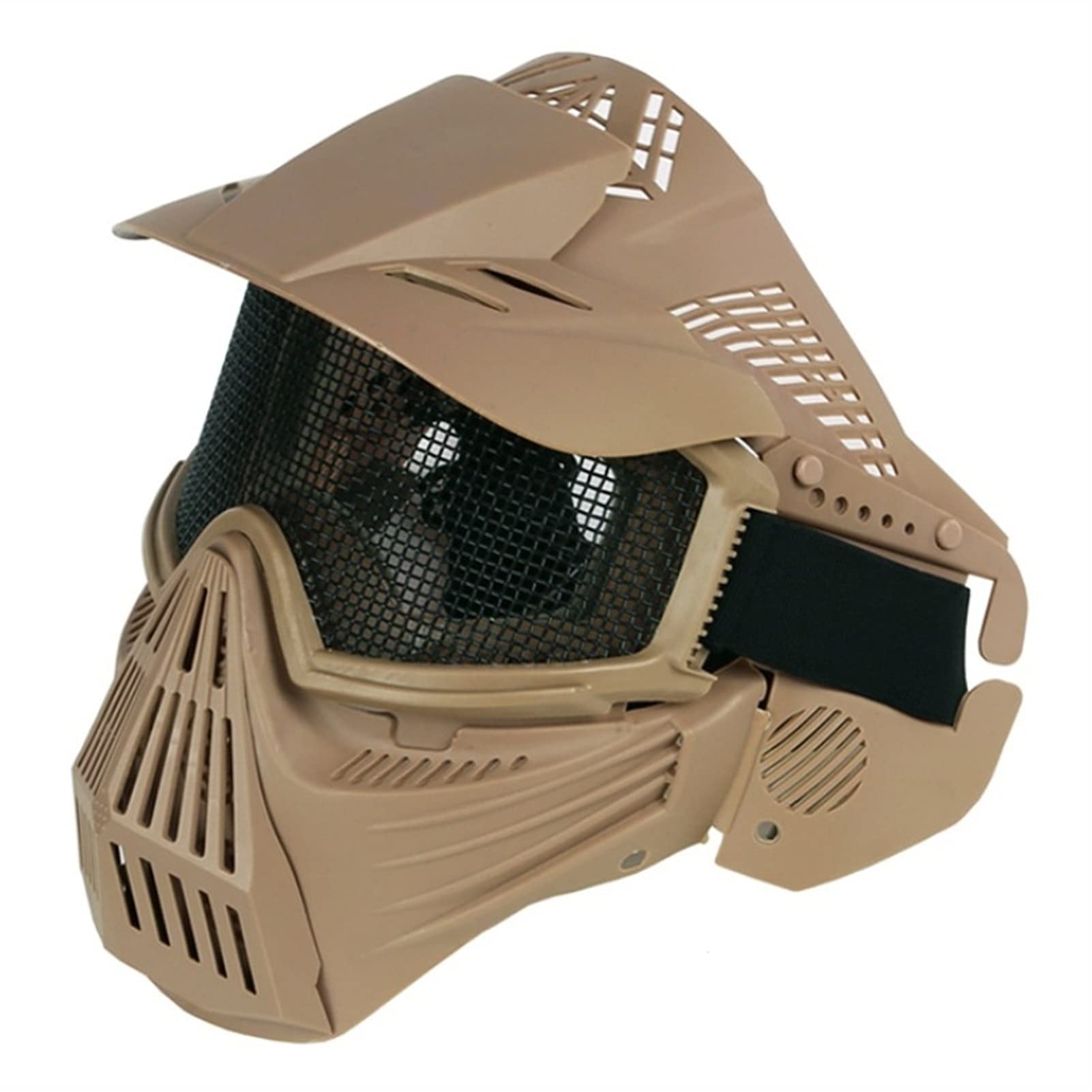 Jungle Leopard Maschera Tattica a Rete in Acciaio Integrale con Protezione Solare for Airsoft CS Shooting CS Games