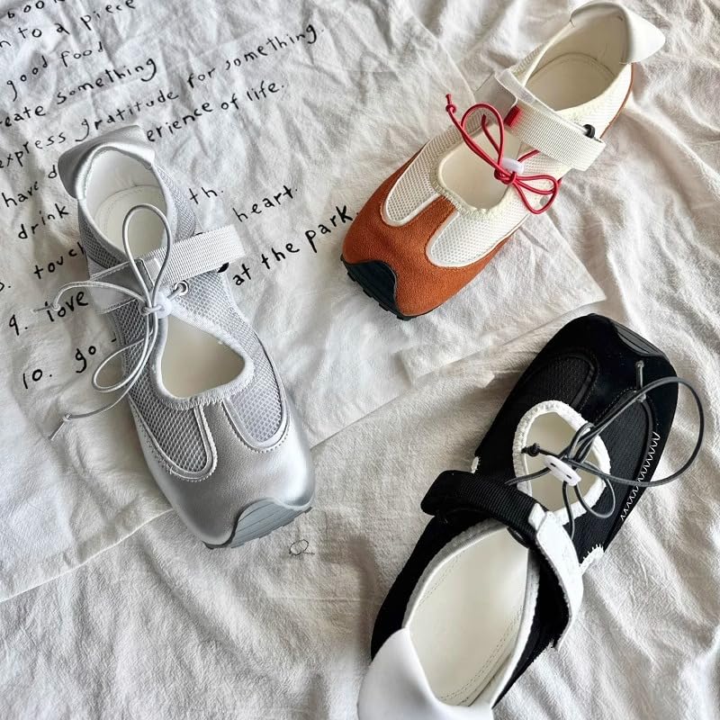 Mary Janes Sneakers Sneakerina Ballet Sneakers for Women Tennis Shoes Flat Sandals Casual Cute Kawaii Elegant Dressy Fashion Trendy Gifts for Daughter Back to School Sports Spring Summer Fall Outdoors2