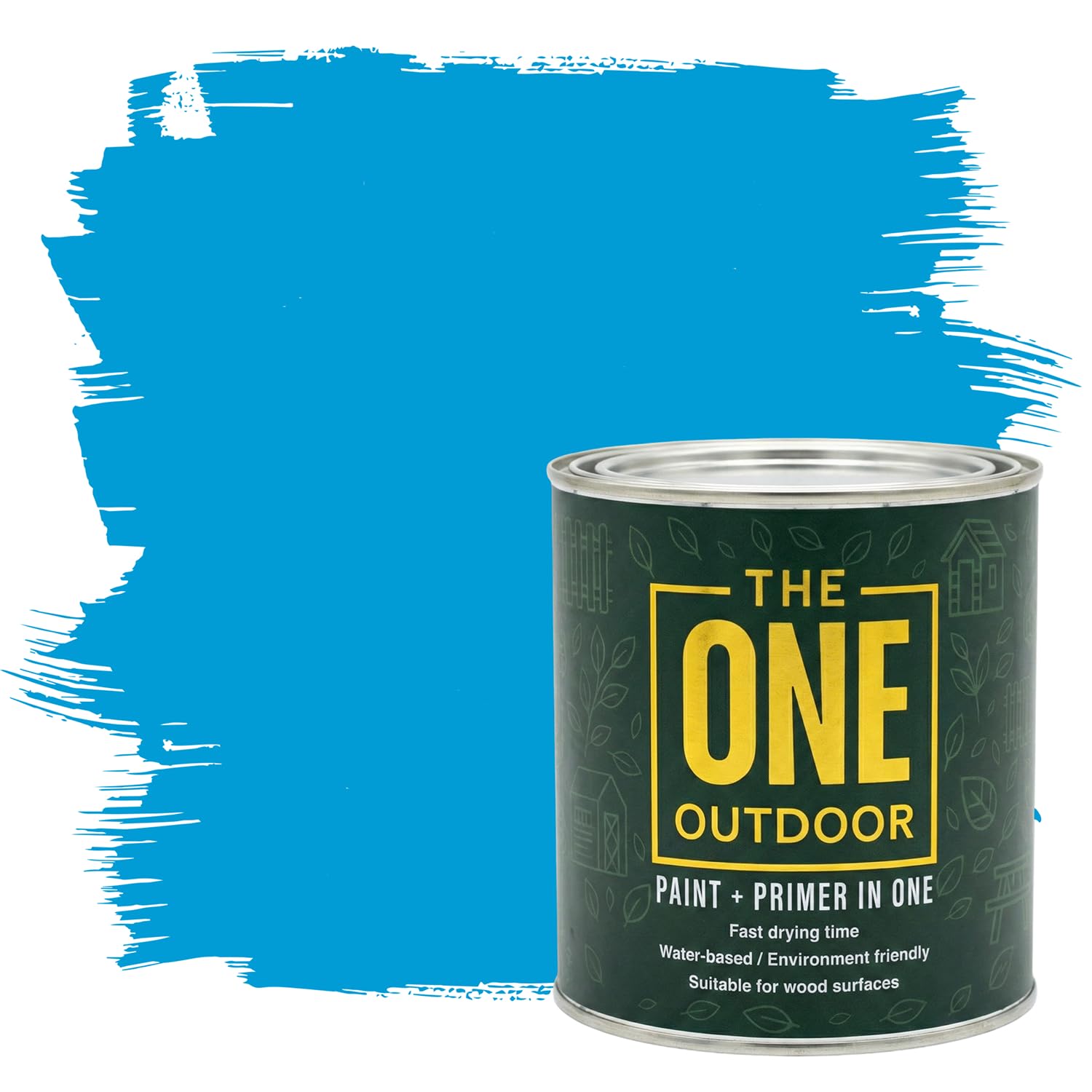 THE ONE Outdoor Paint - Mediteranian Blue, 2.5 Litre | Durable Exterior Paint for Wood, Metal & Masonry | Weather Resistant Finish