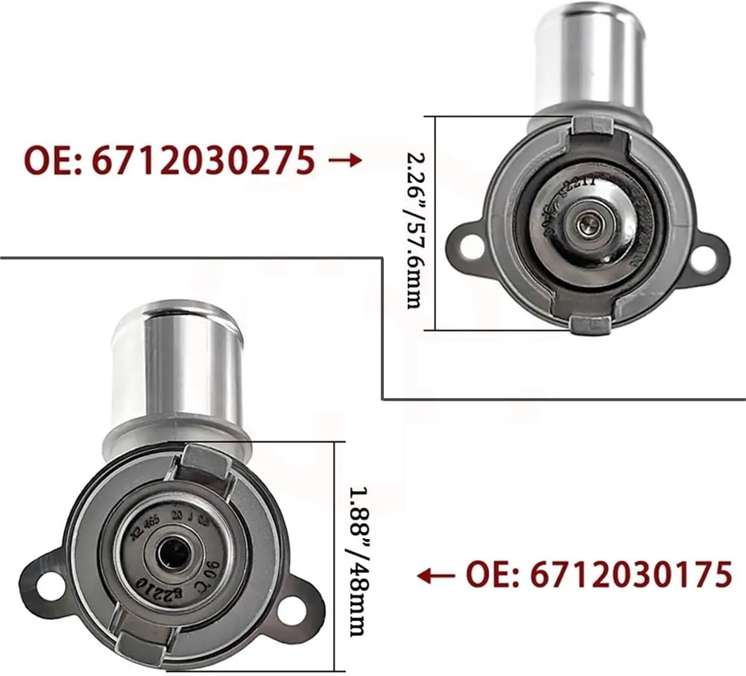 Engine Coolant Thermostat Assembly Housing No: 6712030175 Compatible with SsangYong Korando C Rodius Stavic Rexton D20 2012-2015