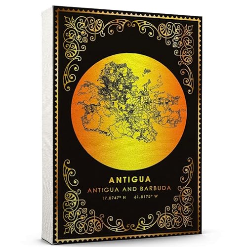 Antiguas map art vintage Poster, Antiguas and Barbuda map art vintage Poster, Antiguas city map Poster Gift Chrsitmas, Birthday Home decor