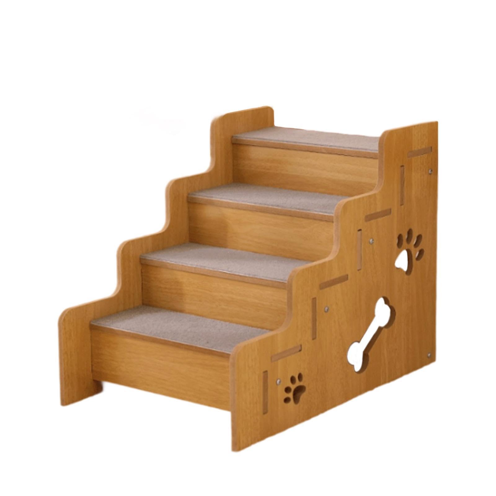 Treppen für Erhöhte Betten, Treppen für Hunde Und Katzen, Unverzichtbar für Welpen, Tragbare Und Stabile Treppen für Hunde Und Katzen, 4 Schritte