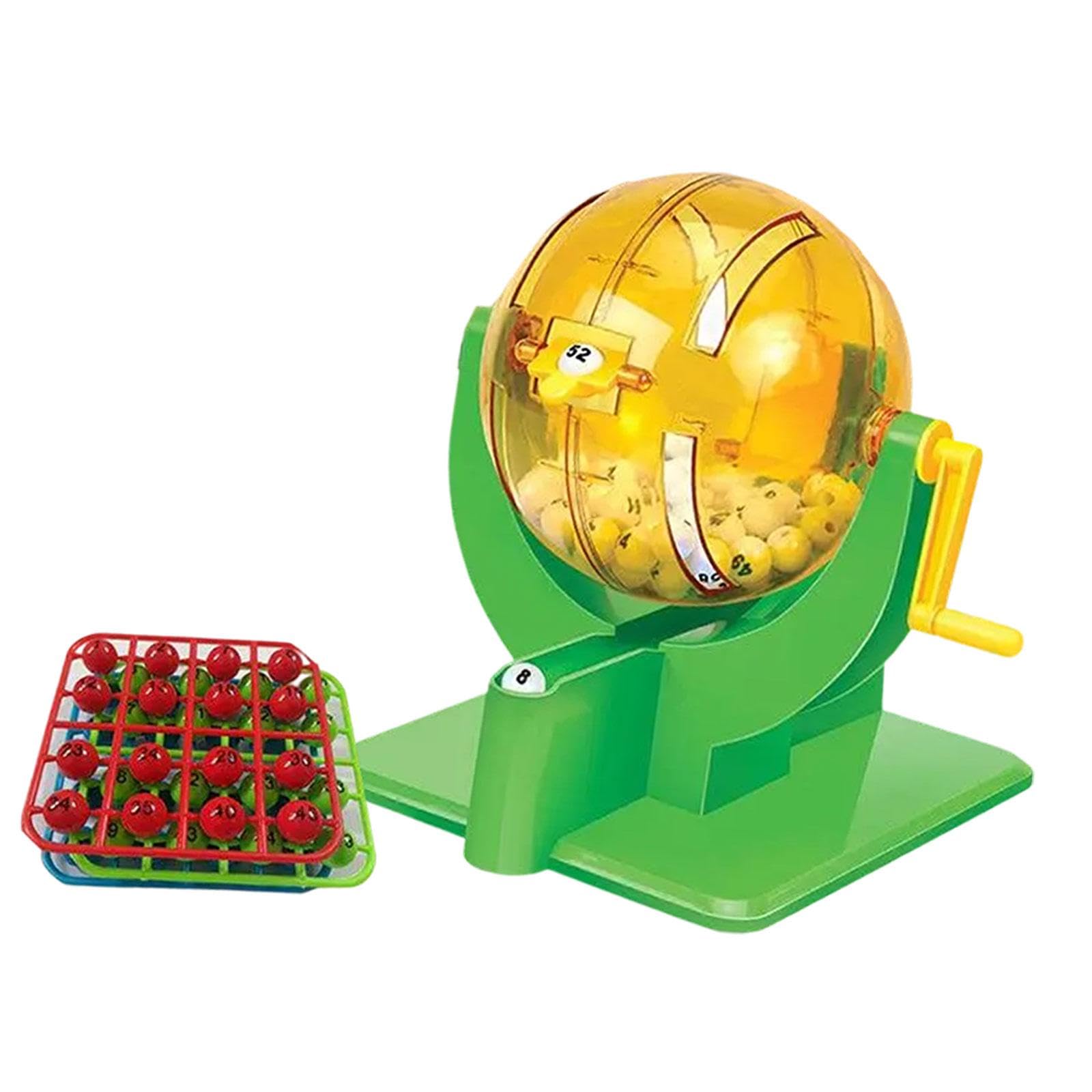Dickly Number Lotto Machine for Family Activities with Bingo Set, Three Color Balls