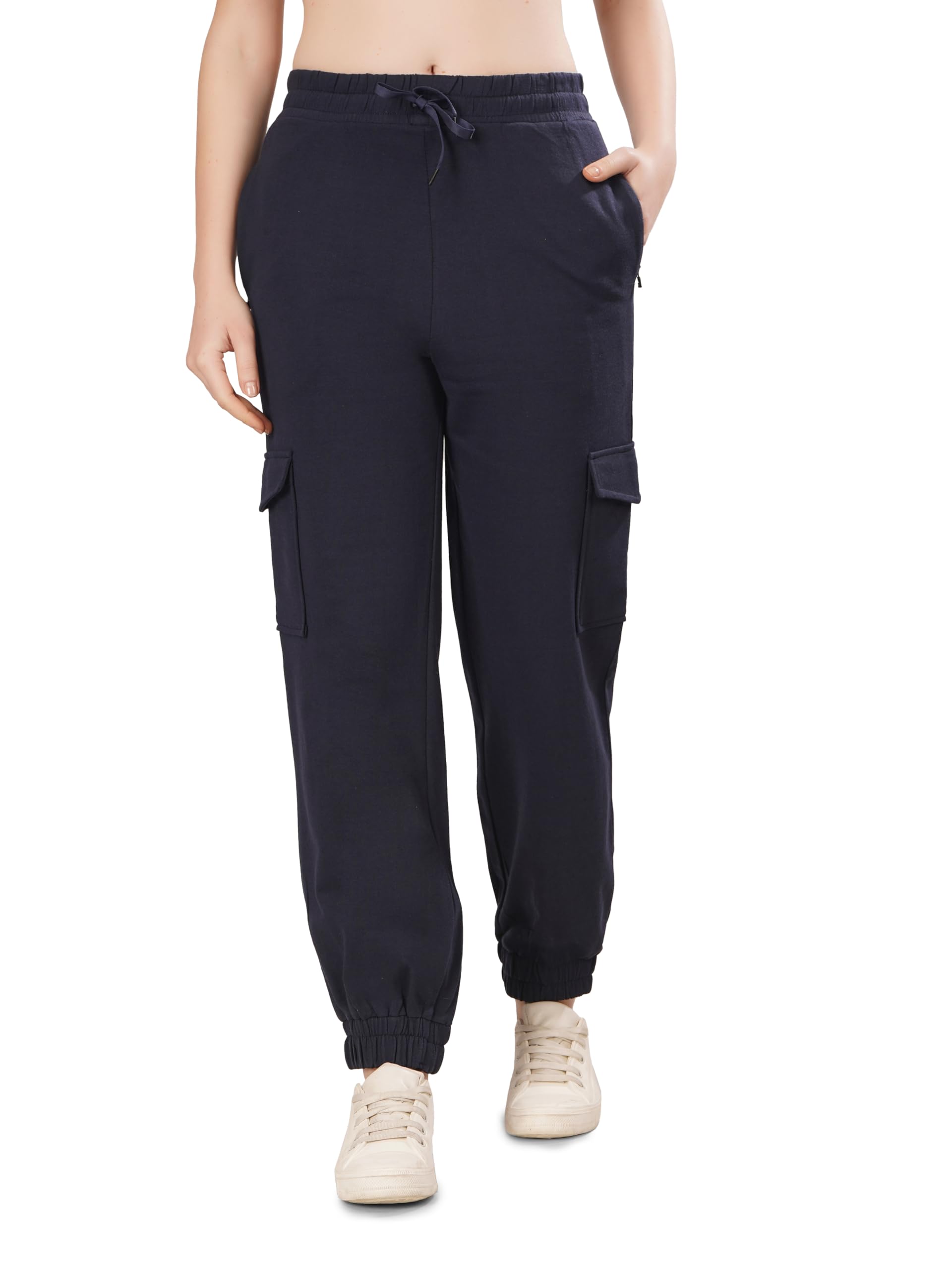 imperative Pure Cotton Women Cargo Joggers | Summer Track Pants for Women with Side Pockets | Loose Yoga Pants.-picture-32