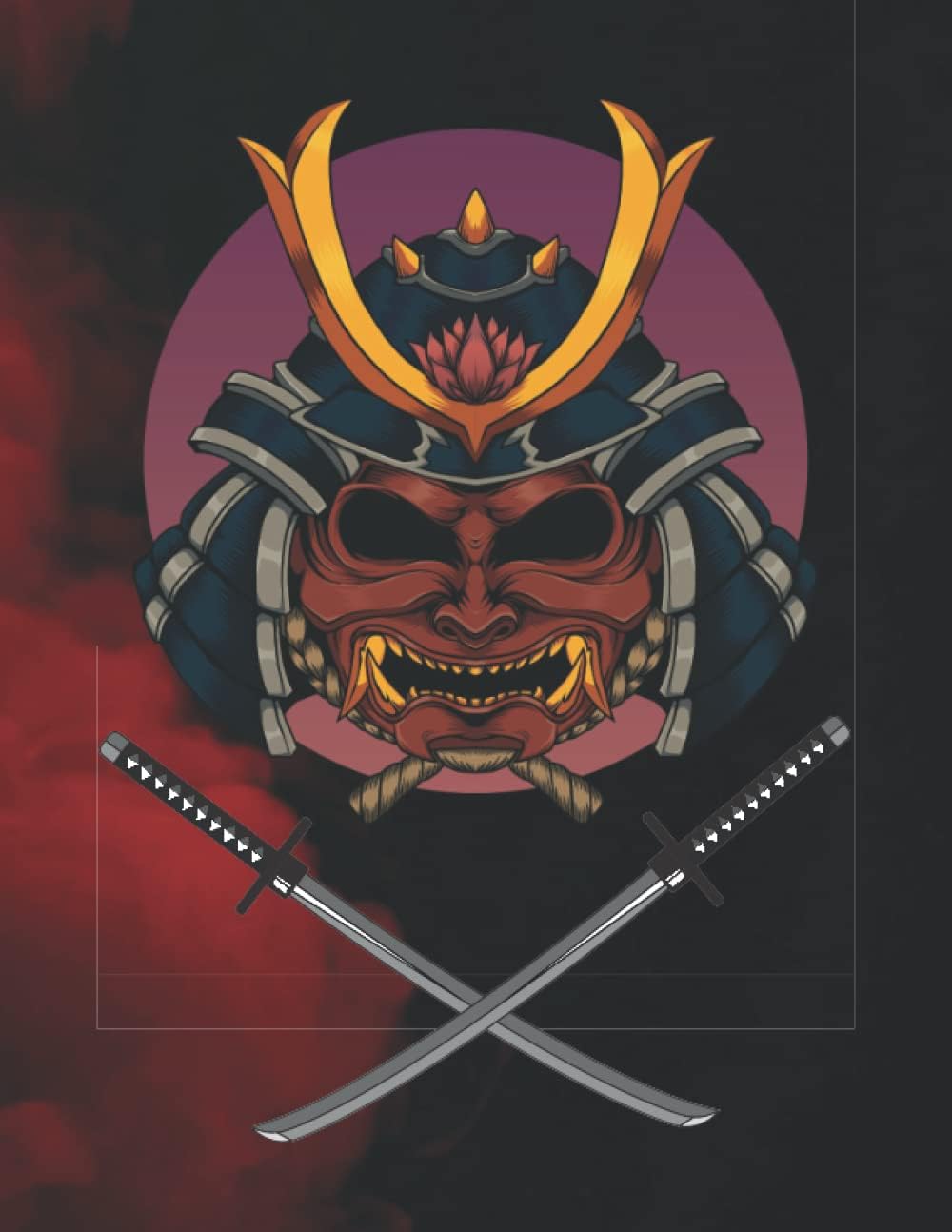 Halloween Japanese Notebook: Record-Keeping Book, Samurai Hanbo Mask Cover Art, Alternative Halloween Card Gift, Cute Journal for the Holidays
