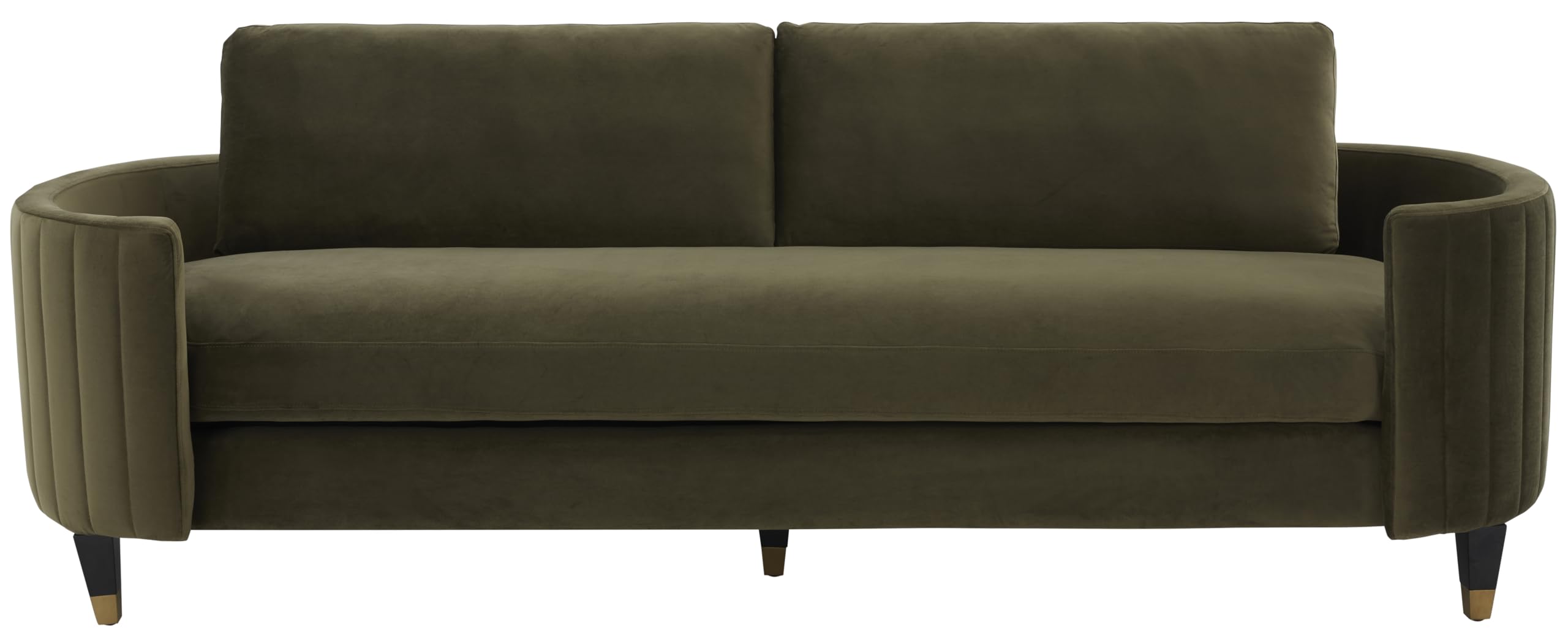 Safavieh Home Collection Winford Giotto Dark Green Olive Velvet Sofa