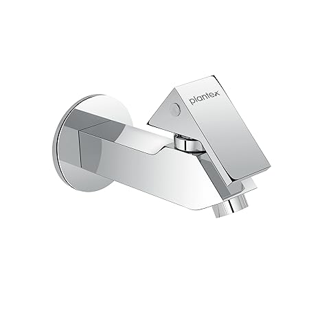 Plantex Pure Brass PRI-302 Bib Cock Water Tap with Brass Wall Flange & Teflon Tape- 7 Year Warranty (Mirror Chrome Finish)