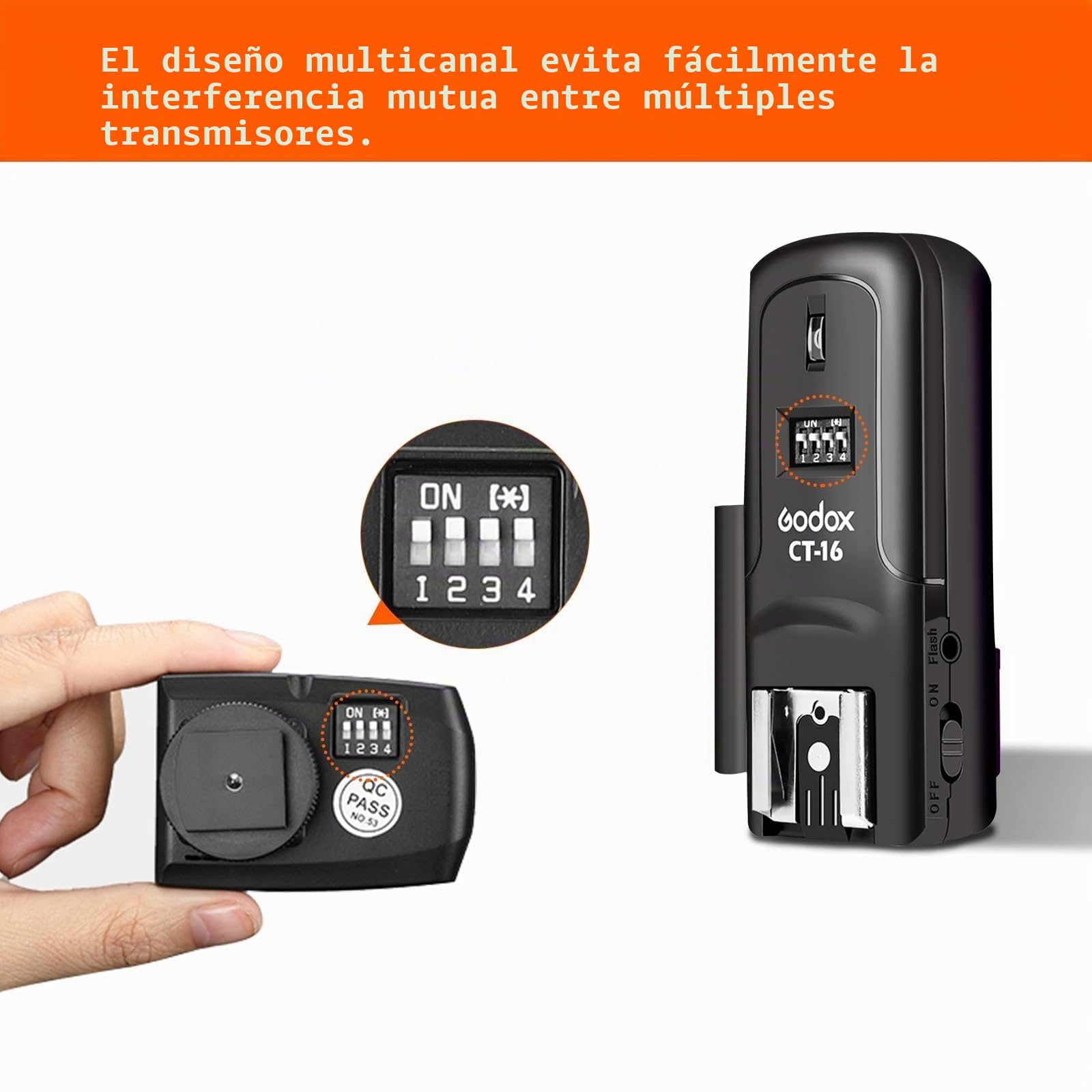 Godox Godox - Disparador de flash inalámbrico CT-16, compatible con cámaras réflex digitales Canon, Nikon, Sony, Olympus, Pentax, (1 transmisor + 3 receptores)