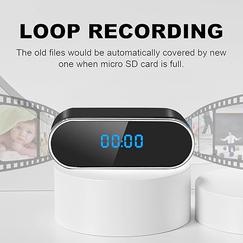 Miniatura 4 de NJINALW Cámara de reloj inteligente, WiFi HD 1080P Mini cámara inalámbrica con visión nocturna, detección de movimiento y visión remota, cámara de