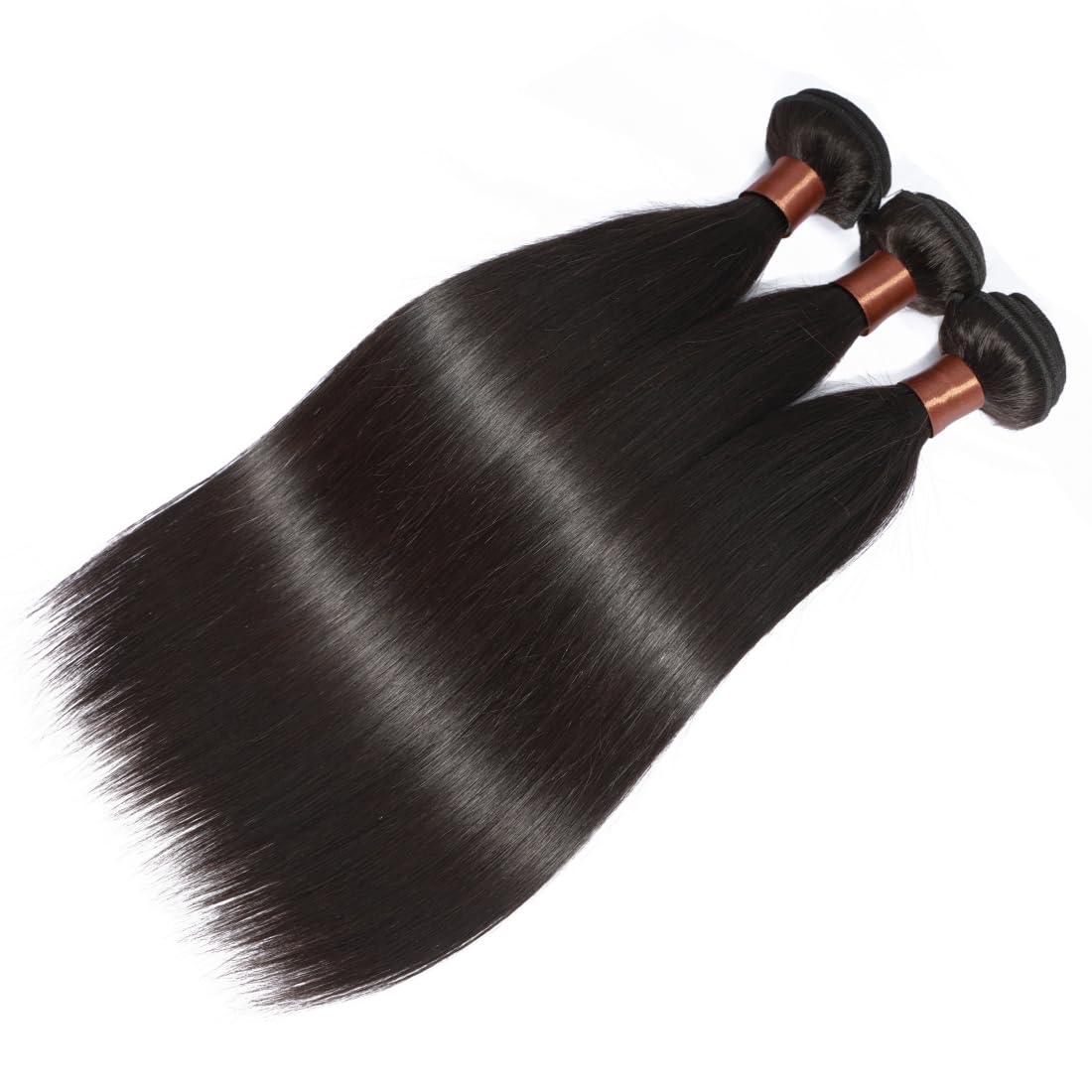 Angie Queen Straight Human Hair 3 Bundles 22 22 24 Inch Virgin Remy 10A Human Hair Bundles Unprocessed Straight Hair Bundles Double Weft Nature Black Color