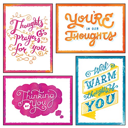 12 Boxed Thinking of You Greeting Cards - Thoughts of You - KJV Scripture Included in Each Card! Bulk Thinking of You Cards & 12 Envelopes Boxed Cards
