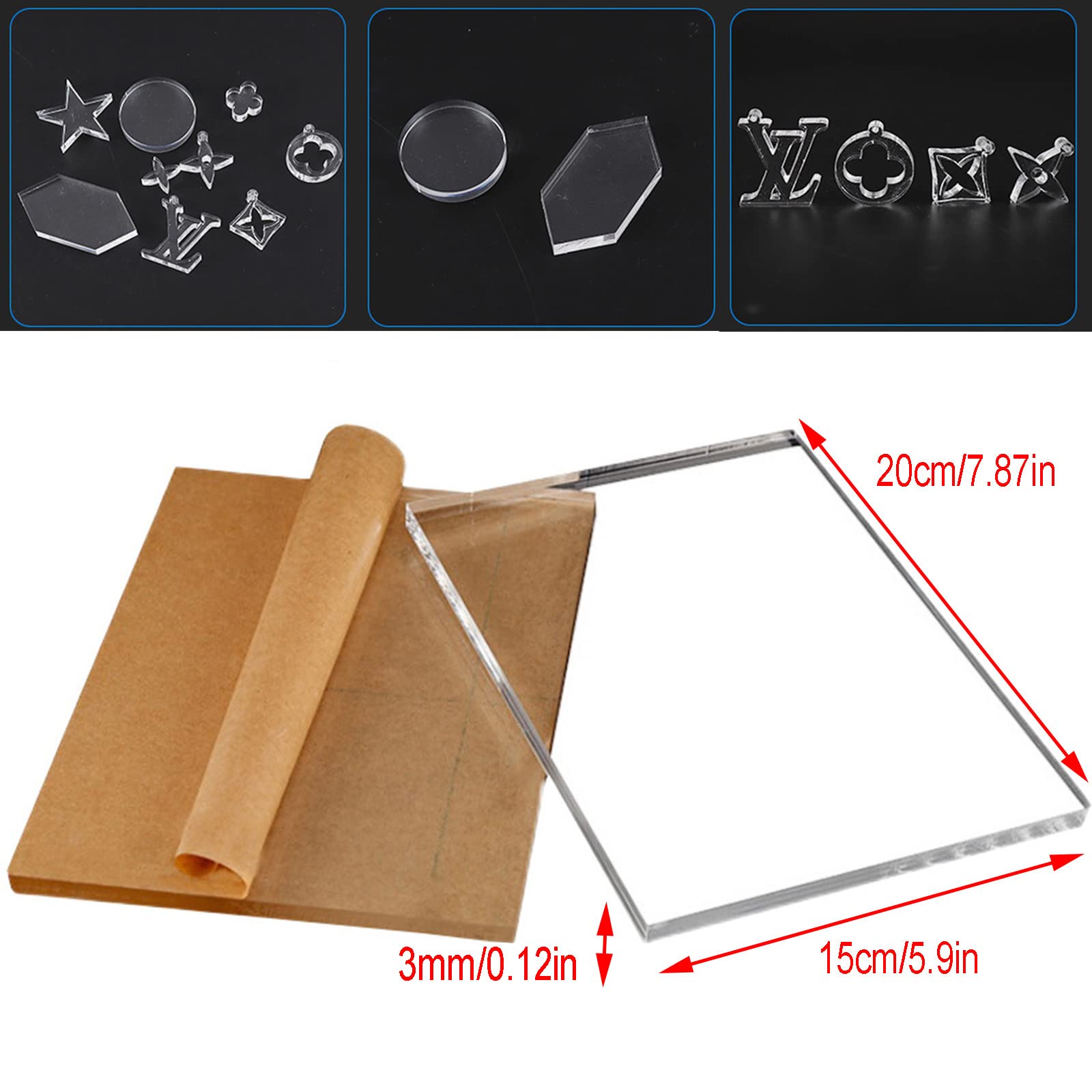 10 Fogli In Plexiglass Trasparente - 15x10 Cm X 1mm | Lastre Acriliche Per DIY, Cornici, Decorazioni - Foto 8