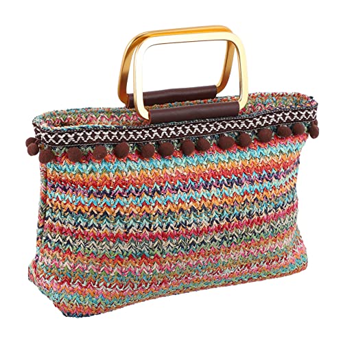 BESPORTBLE Fashionable Large-capacity Woven Straw Handbag for Portable Storage Versatile Tote for Outings Lightweight and Design for Organizing Essentials