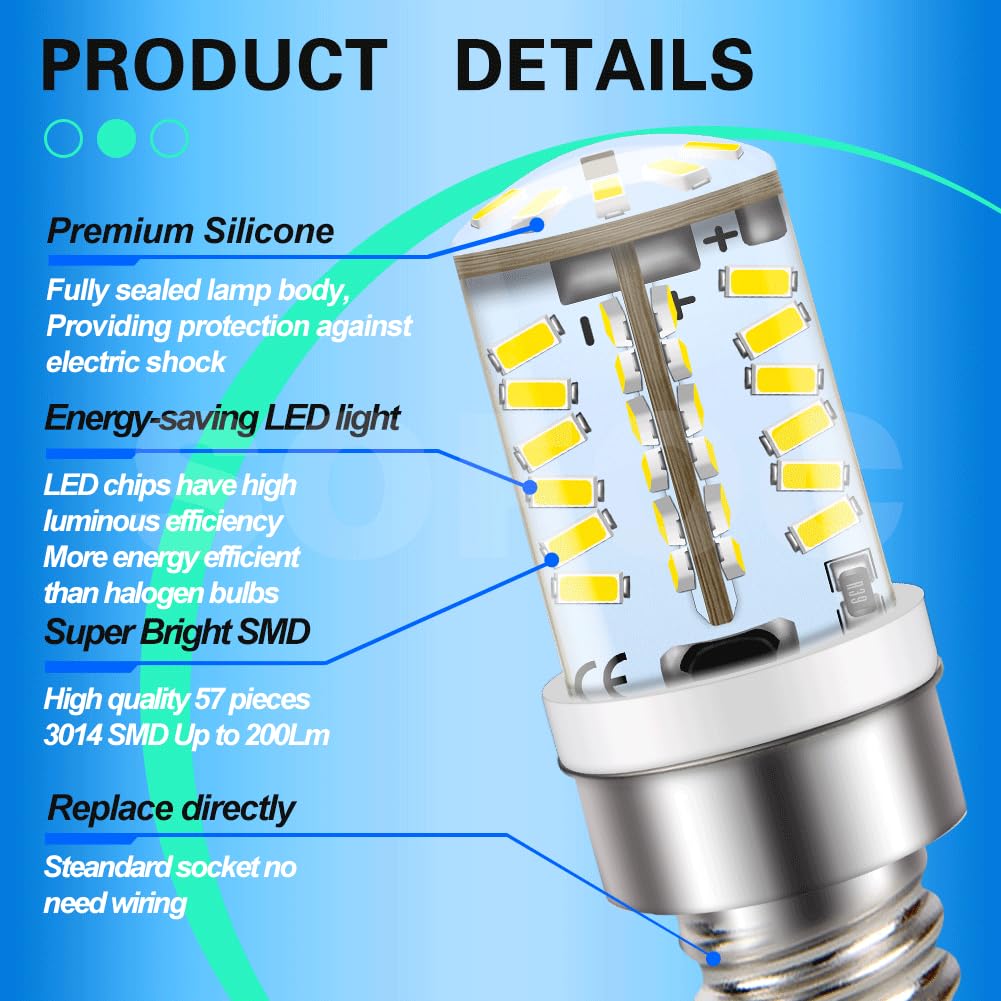 SOFOC E12 12V 2W Biały T15 Silikon Świeca Żyrandol/Kominek 10Pcs