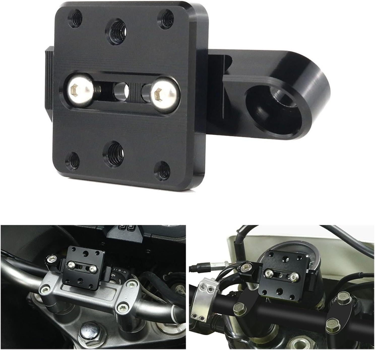 Motorcycle Handlebar GPS Navigation Bracket Support Holder Compatible with BMW R1150R R1200R F800ST F800GT F800GSA F700GS F650GS R1200GS/AD(Black Type 4)