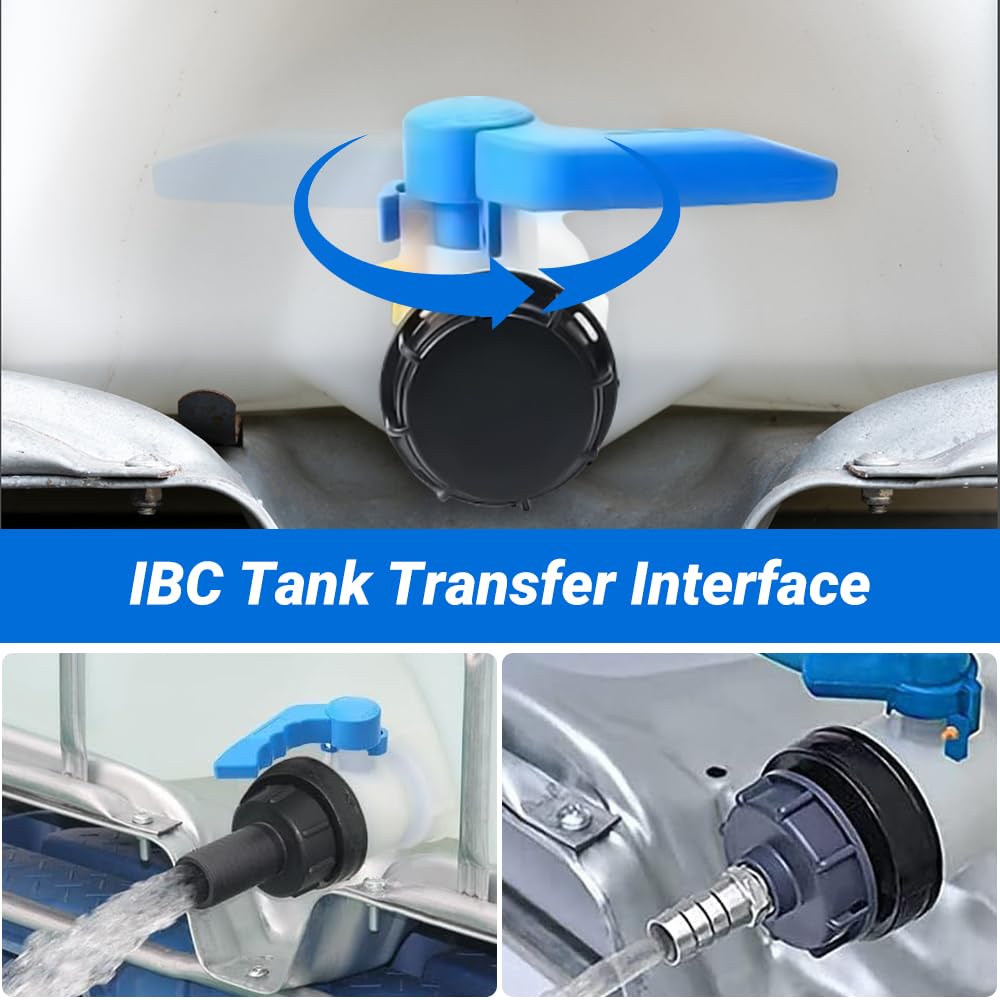 Adattatore Per Serbatoio IBC Con Doppia Uscita – Rubinetti Indipendenti E Raccordo Rapido Da 12mm