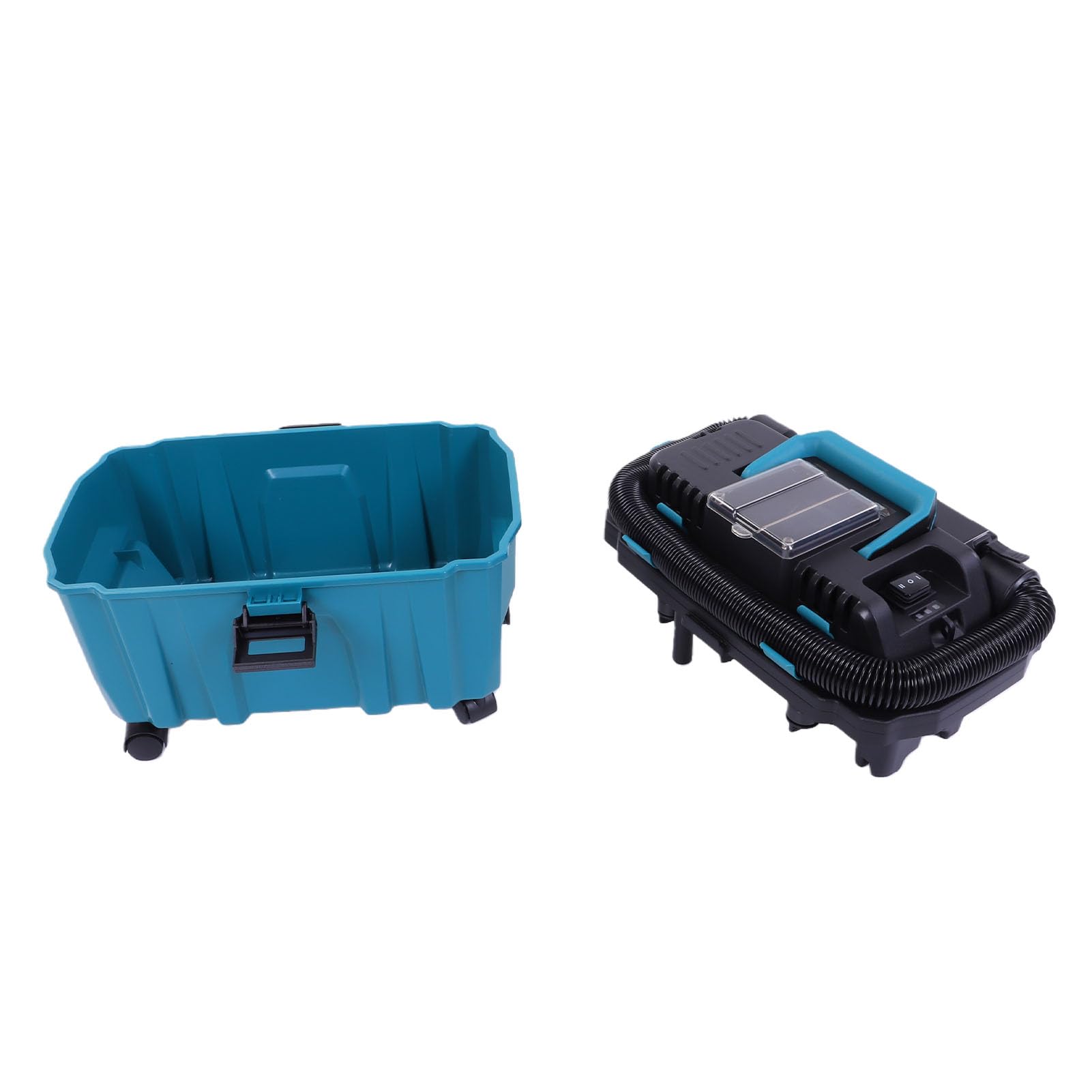 FTVOGUE Aspirapolvere Senza Fili, 10L Aspirapolvere Asciutto e Bagnato Senza Spazzole 200W 15KPA Lavapavimenti Portatile con Rotelle per Officina Casa Garage per Batterie BL1815 BL1850