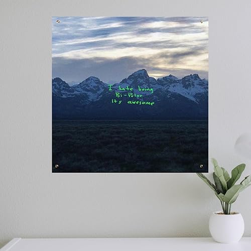 Miniatura 4 de DHAYAXI Kanye West Tapiz de álbum de música artística, tapiz de 4 x 4 pies, decoraciones colgantes para póster de arte, sala de estar, dormitorio