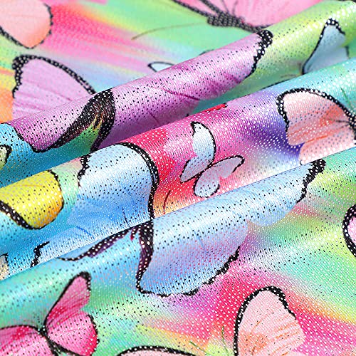 Leotards for Girls Gymnastics Toddler Dance Biketards Mermaid Unicorn Athletic Dance Wear Shiny Rainbow Blue Hotpink