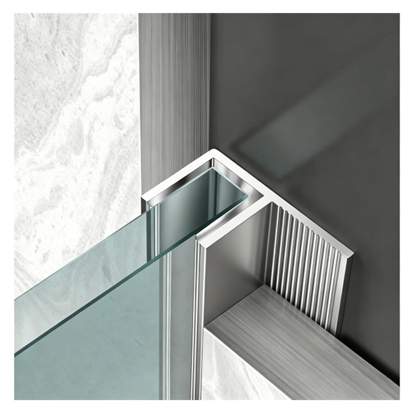 Puerta de ducha sin marco y cristal de 3/8 de diseño elegante con ranura profunda