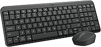 Logitech MK250 Bluetooth Wireless Keyboard Mouse Combo - Compact Spill-Resistant Durable Recycled Graphite for Windows MacOS