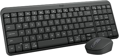 Logitech MK250 Bluetooth Wireless Mouse and Keyboard Combo: Fast & Easy Connectivity, Compact Wireless Keyboard, Ambidextrous Mouse, Durable Build - Windows/MacOS - Graphite