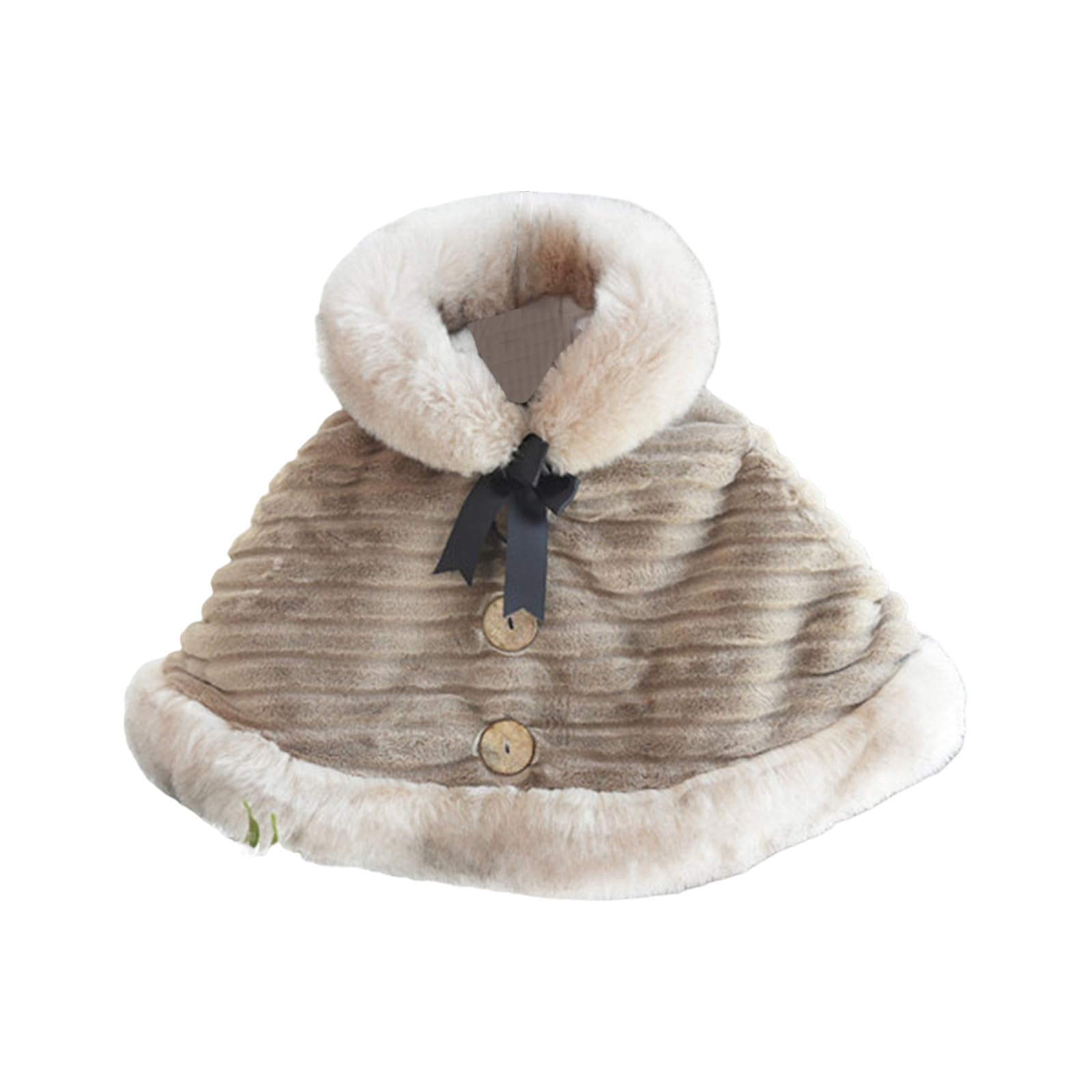 Chaqueta para niñas pequeñas, moda de otoño e invierno, para niños pequeños, con cuello de lana, chaquetas sólidas, capa cálida de lana con capucha, abrigos Sobretodo Mujer Invierno