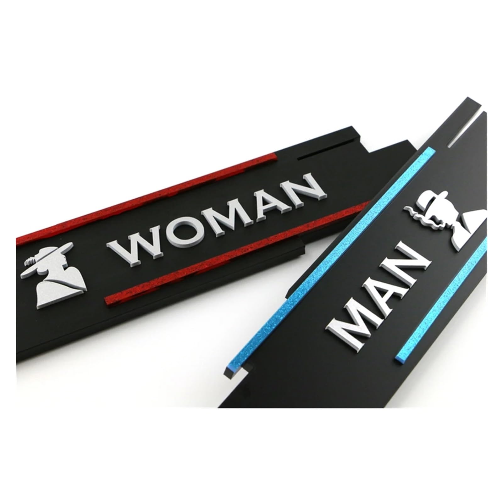 Letrero de baño Tablero de señalización puerta baño for hombre y mujer, acrílico, etiqueta Tolilets personalizada, señales sala lavado, indicador placa Wc para Hotel Restaurante
