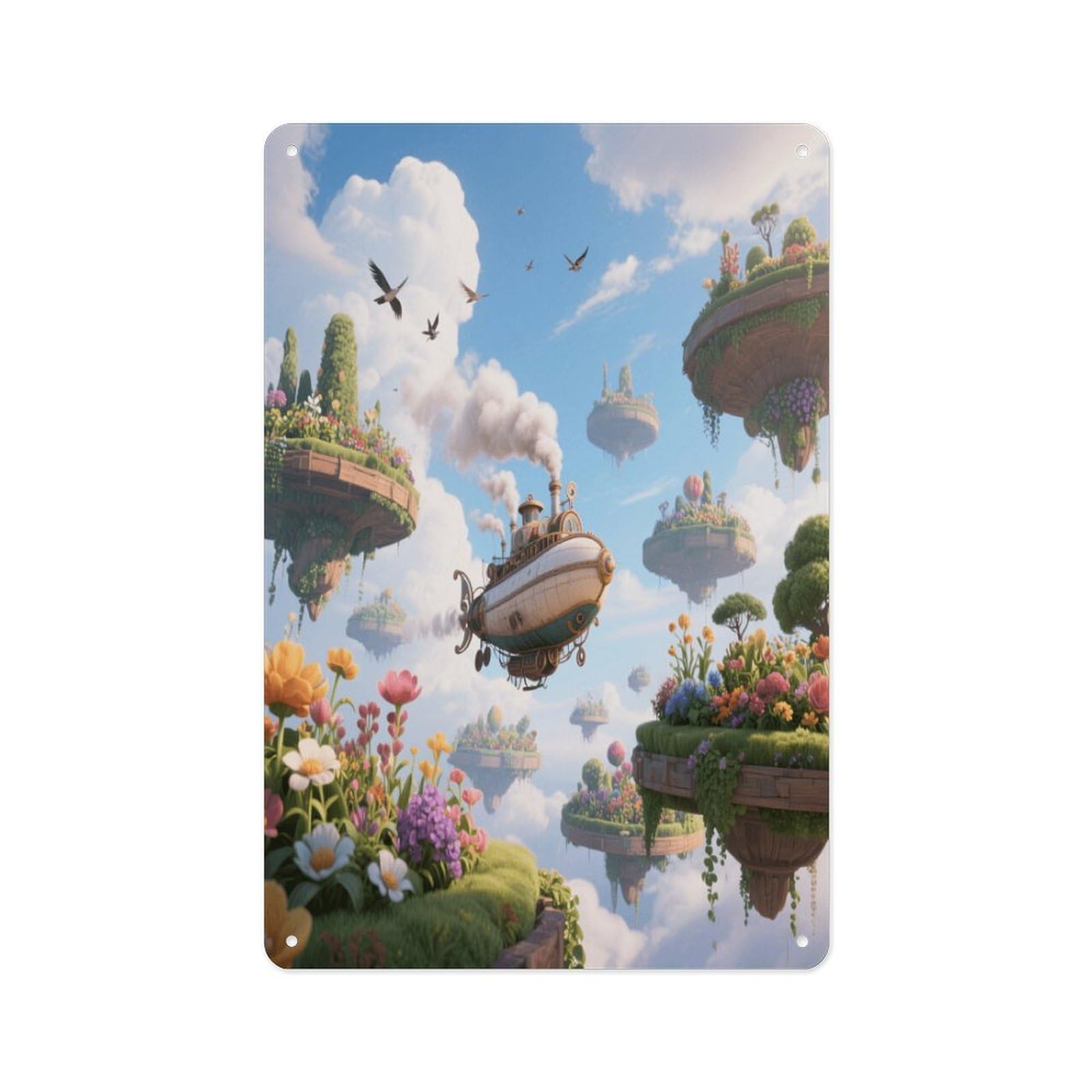 Fekiloot Style Sky Garden Wall Decor Metal Signs Tin Signs Poster