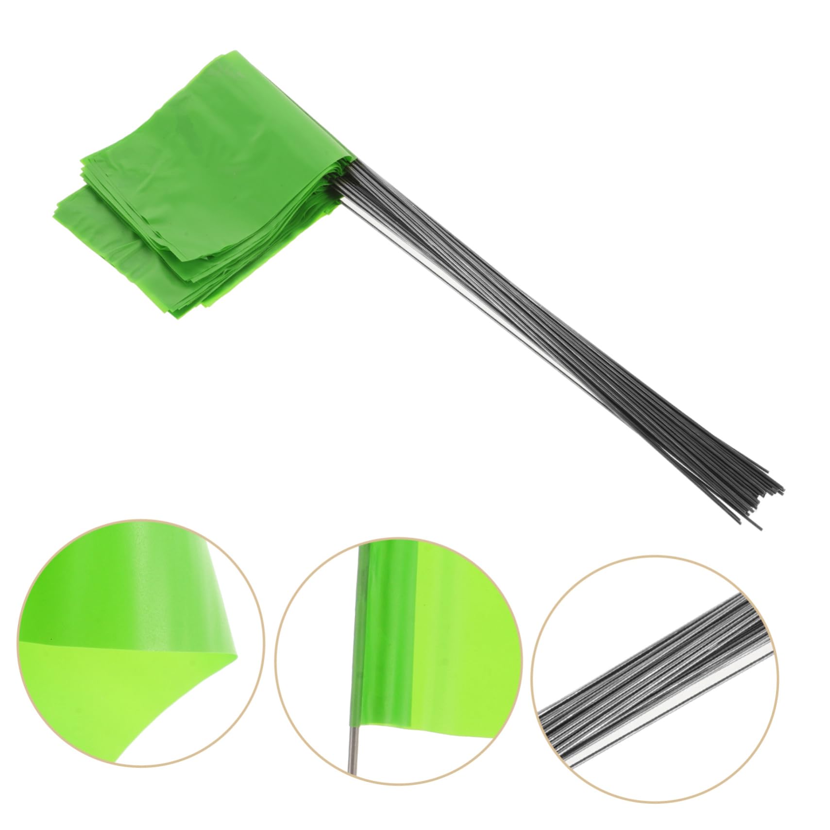 2 Set Bandiere Segnaletiche in Poliestere Con Asta in Per Irrigazione E Marcatura Bandiere Resistenti E Visibili Per Esterni 50 * 2