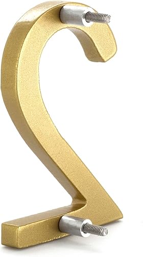 Miniatura 2 de Número de casa moderno de 6 pulgadas, número de casa flotante, fácil de instalar (2, dorado)