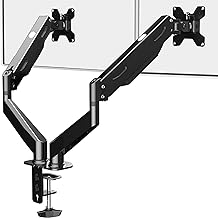 Pholiten Dual-Monitorständer, Monitorhalterungen für 2 Monitore, Doppelmonitorständer für Schreibtisch, Gasfeder-Dual-Monitorarm, Dual-Monitor-Tischhalterung für 17-27-Zoll-Bildschirme