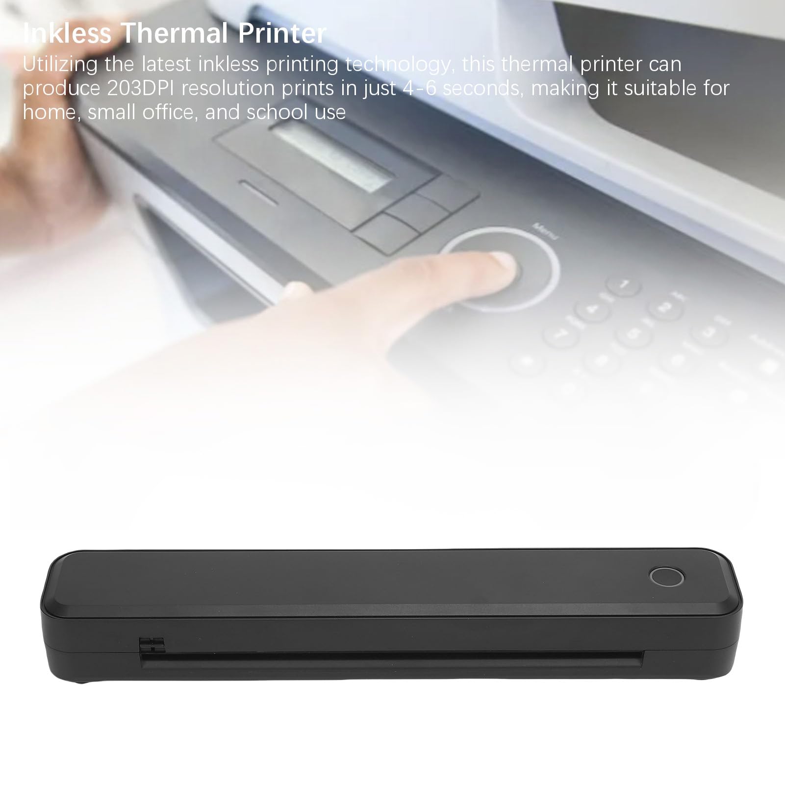 Garosa Imprimante Thermique Portable sans Encre 203 Dpi, sans Fil, Compatible avec Les Formats A4, A5 et Lettre US, avec Batterie 2600 MAh et Largeur d'impression de 208 Mm, Idéale