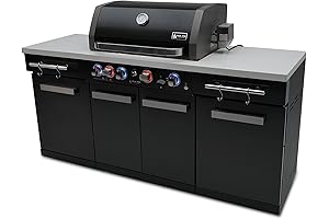 MCP ISLAND GRILLS MA-957 5-Burner 63000 BTU Black Stainless Steel Outdoor Kitchen...